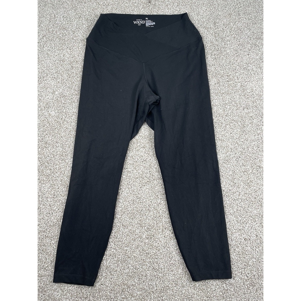 SOMA WKND 7/8 Legging with Crossover Waistband Black Womens Size XL